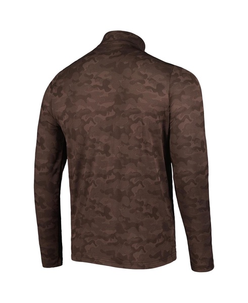 Men's Brown Cleveland Browns Brigade Quarter-Zip Sweatshirt