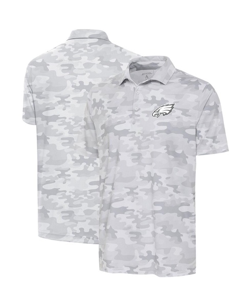 Men's White Philadelphia Eagles Anthracite Logo Collide Polo Shirt