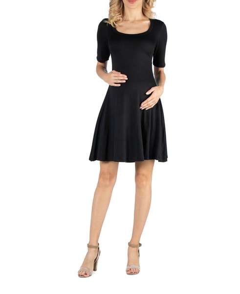 Knee Length A Line Elbow Sleeve Maternity Dress