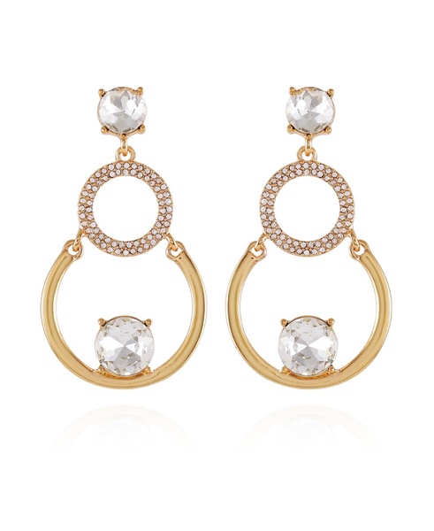 Gold-Tone Linear Hoop Drop Earrings