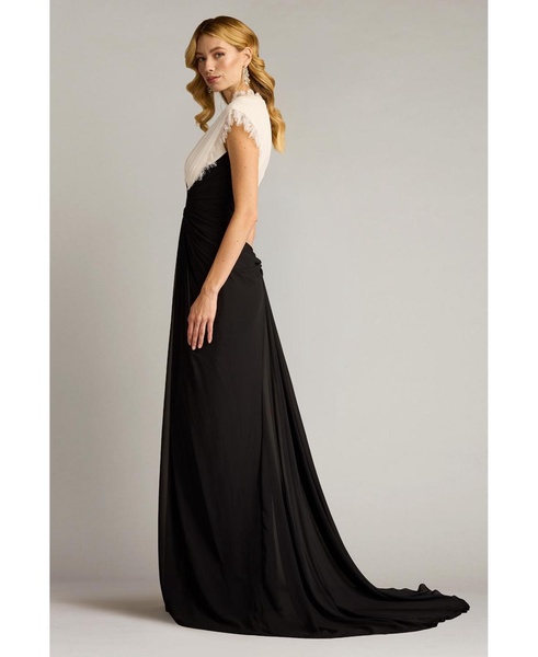 Amelie Lace Trim Chiffon Gown