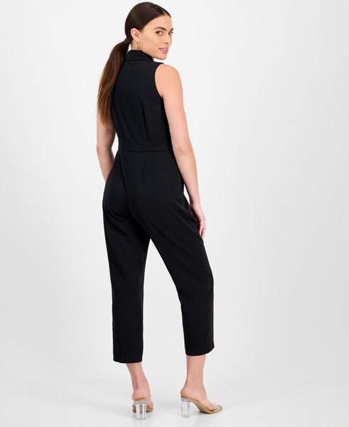 Petite Sleeveless Notch-Lapel Jumpsuit, Created for Macy's