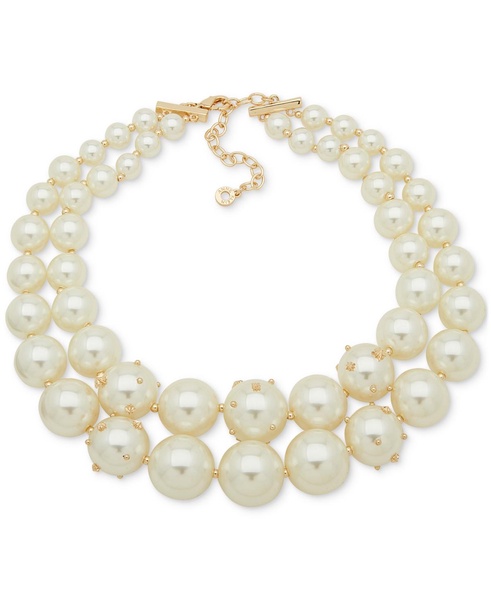 Gold-Tone Imitation Pearl Graduated Torsade Collar Necklace, 16" + 3" extender