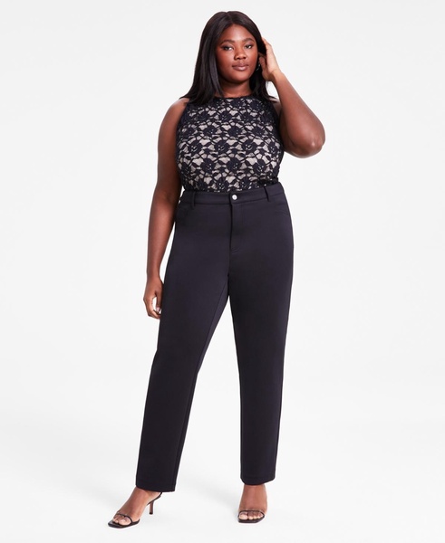 Plus Size Scuba-Knit Trousers, Exclusively at Macy's