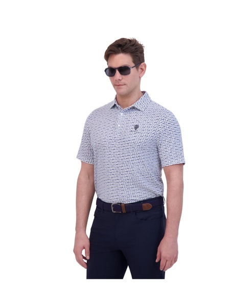 Men's Ultra Soft Shades Print Tech Terry Sports Fit Polo Shirt