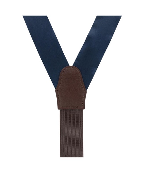 Men's Dutton Solid Colored Silk Button End Suspenders