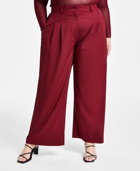 Trendy Plus Size High-Rise Wide-Leg Pants, Created for Macy's