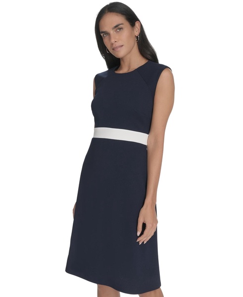 Women's Jewel-Neck Sleeveless A-Line Dress