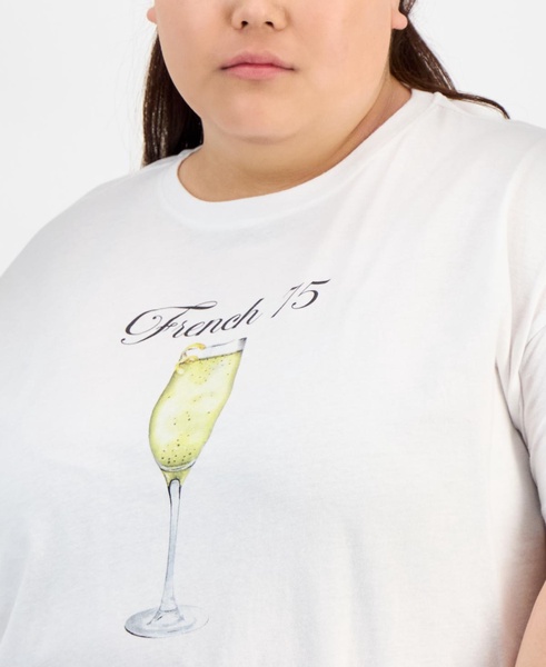 Trendy Plus Size Cotton French 75 Graphic Tee, Exclusively at Macy's