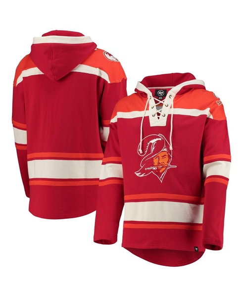 Men's Red Tampa Bay Buccaneers Throwback Lacer Pullover Hoodie