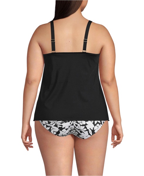 Plus Size Long Torso Tulip Hem Tankini Top