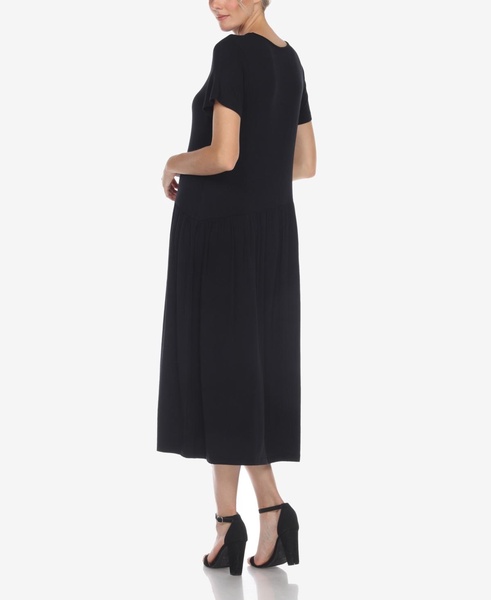 Women's Short Sleeve Asymmetrical Waist Maxi Dress
