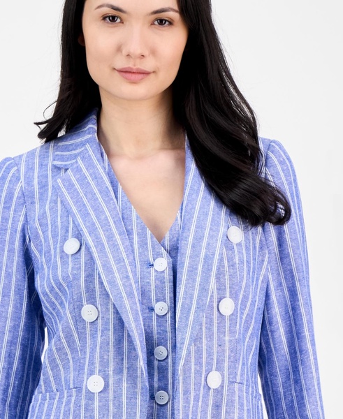 Women's Striped Faux-Double-Breasted Blazer