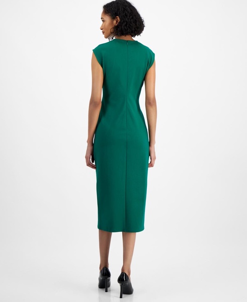 Women's Cap-Sleeve Crewneck Midi Sheath Dress, Created for Macy's