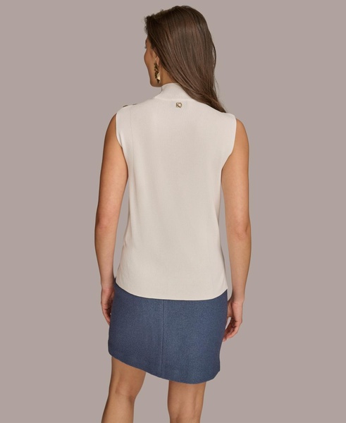 Women's Sleeveless Mock Neck Rib Knit Top