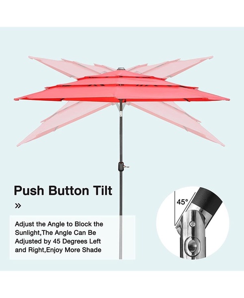 Portable Outdoor Market Patio Umbrella Tilt Feature with Easy Adjustment
