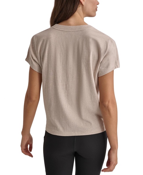 Women's Cotton Stud Logo Knot-Front T-Shirt