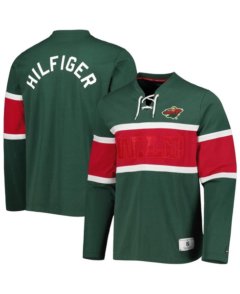Men's Green Minnesota Wild Walter Lace-Up Long Sleeve Top