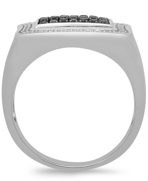 Men's Black & White Diamond Ring (1/2 ct. t.w.) in Sterling Silver