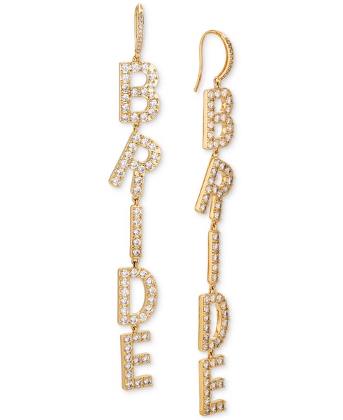 by Nadri Pavé Cubic Zirconia Bride Linear Drop Earrings