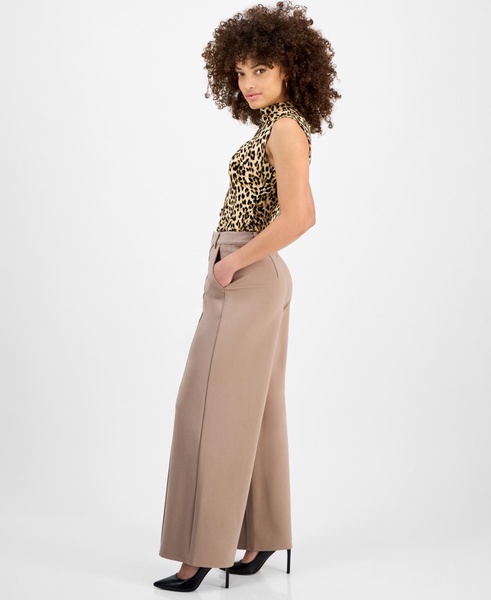 Petite Seamed Wide-Leg Ponté Pants, Created for Macy's