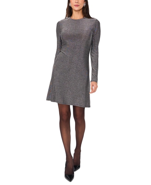 Women's Metallic Long-Sleeve Sheath Dress