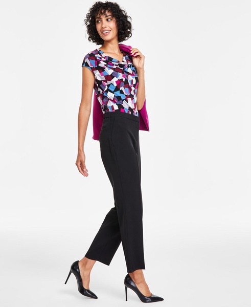 Slim Straight-Leg Elastic-Back Pants