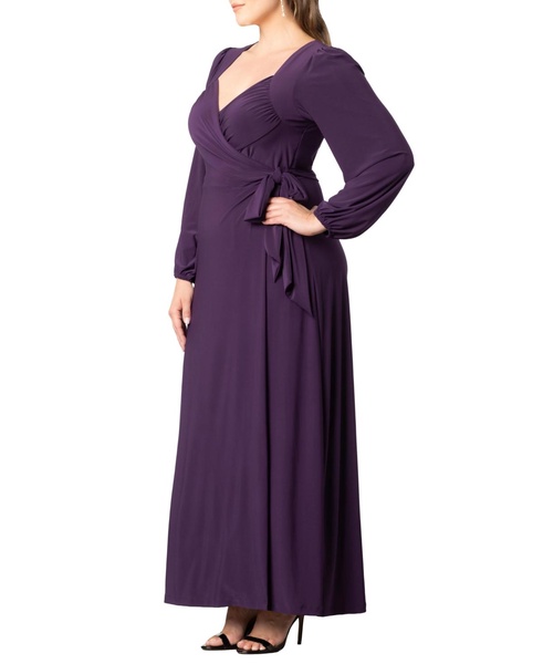 Women's Plus Size Modern Muse Long Sleeve Wrap Gown