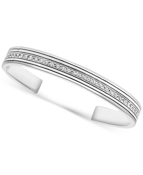 EFFY® Men's Zircon Cuff Bangle Bracelet (2-1/2 ct. t.w.) in Sterling Silver