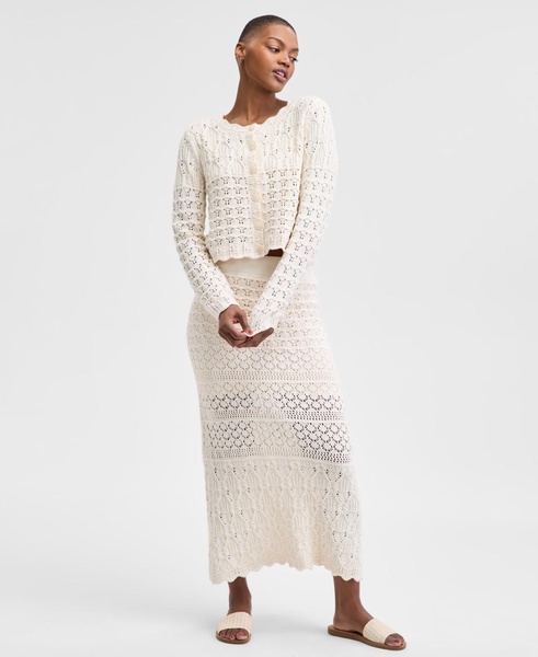 Women's Crochet Scalloped-Hem Maxi Skirt, Exclusively at Macy's