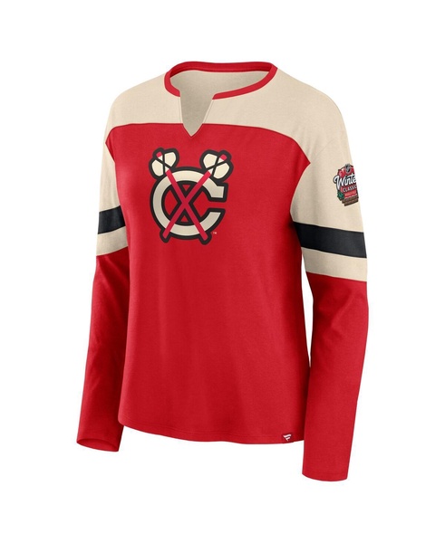 Women's Red Chicago Blackhawks 2025 NHL Winter Classic Frozen Long Sleeve Notch Neck T-Shirt
