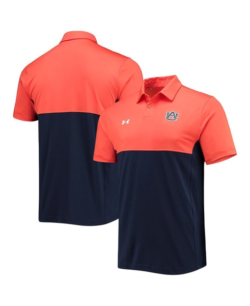 Men's Orange, Navy Auburn Tigers 2022 Blocked Coaches Performance Polo Shirt