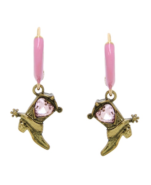 Faux Stone Cowboy Boot Huggie Earrings