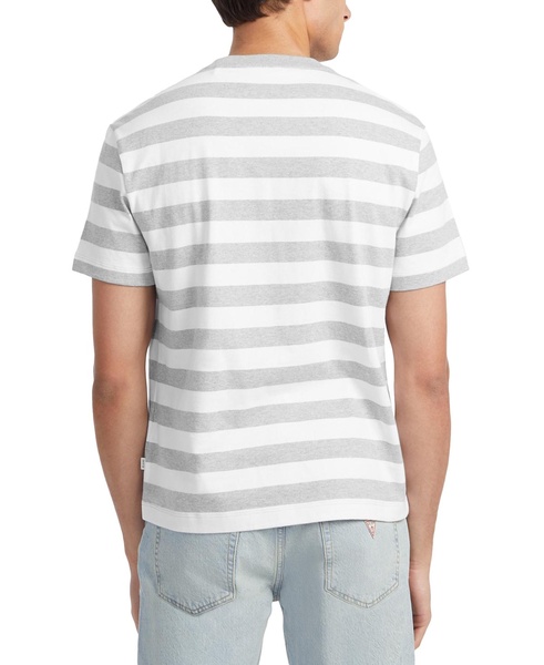 Men's Regular-Fit Stripe Embroidered Logo Graphic T-Shirt