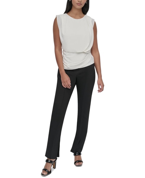 Petite Sleeveless Draped-Front Blouse