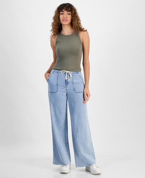 Women's Drawstring Wide-Leg Jeans, Regular & Petites, Exclusively at Macy's