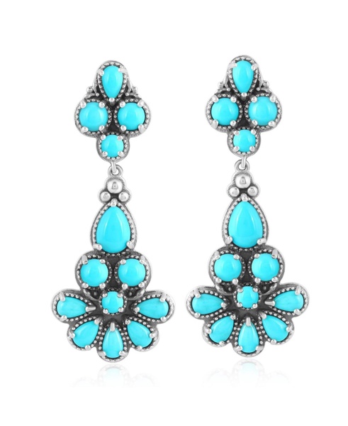 Sterling Silver Blue Turquoise Chandelier Earrings