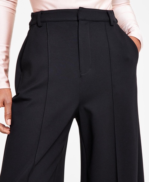Women's High-Leg Wide-Leg Seamed Ponte Pants, Regular & Petite, Created for Macy's 
