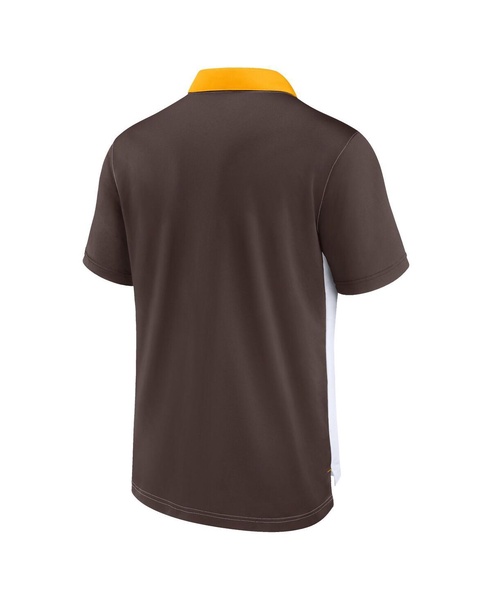 Men's White, Brown San Diego Padres Rewind Stripe Polo Shirt