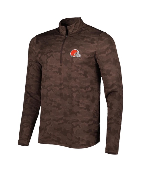 Men's Brown Cleveland Browns Brigade Quarter-Zip Sweatshirt