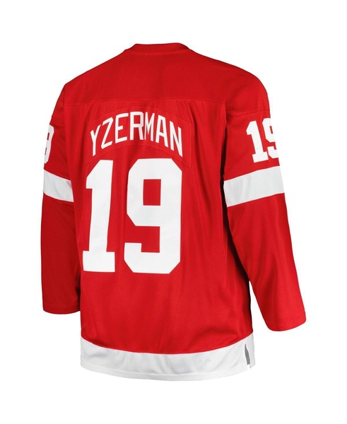 Men's Steve Yzerman Red Detroit Red Wings Big and Tall Captain Patch Blue Line Player Jersey