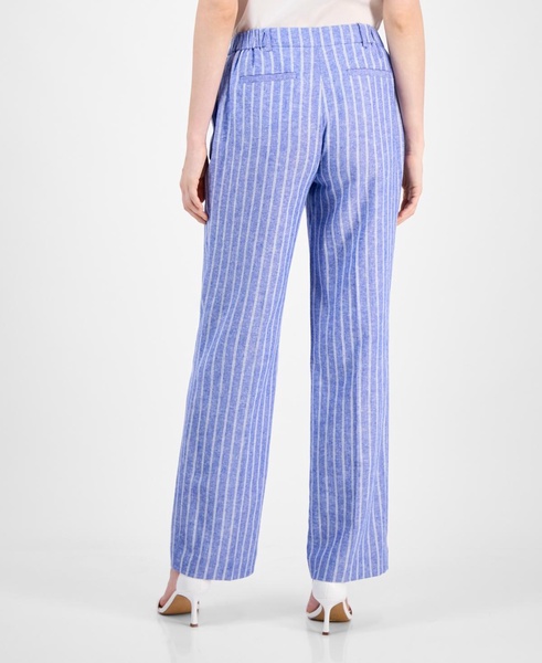Women's Striped Creased Straight-Leg Pants
