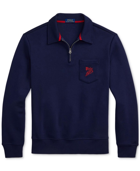 Men's Double-Knit Mesh Collared Sweatshirt