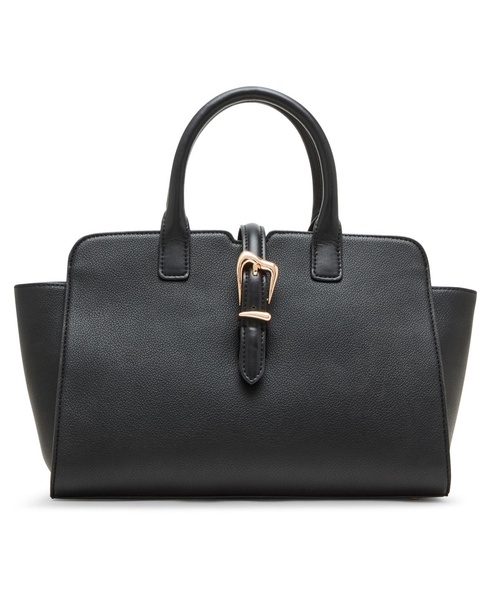 Sculpted Buckle with Convertible Strap Satchel Bag