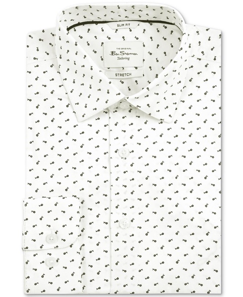 Men's Slim-Fit Flower-Print Shirt
