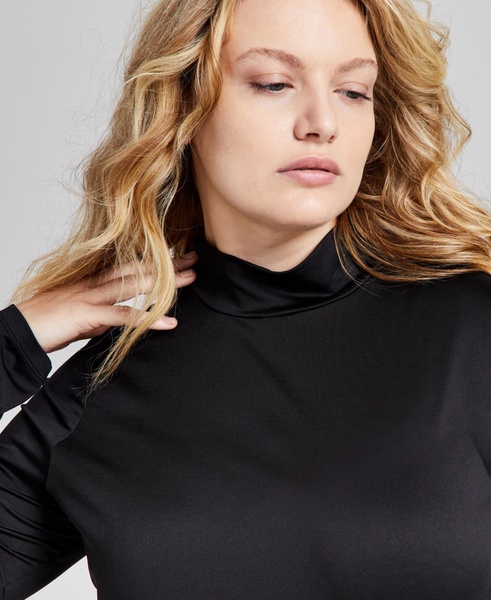 Trendy Plus Size Mock-Neck Long-Sleeve Top