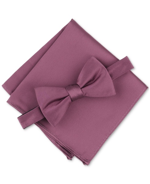 Men's Textured Bow Tie & Pocket Square Set, Created for Macy's