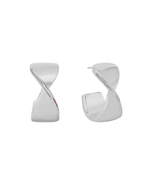 Crossover Push Back Hoop Earrings