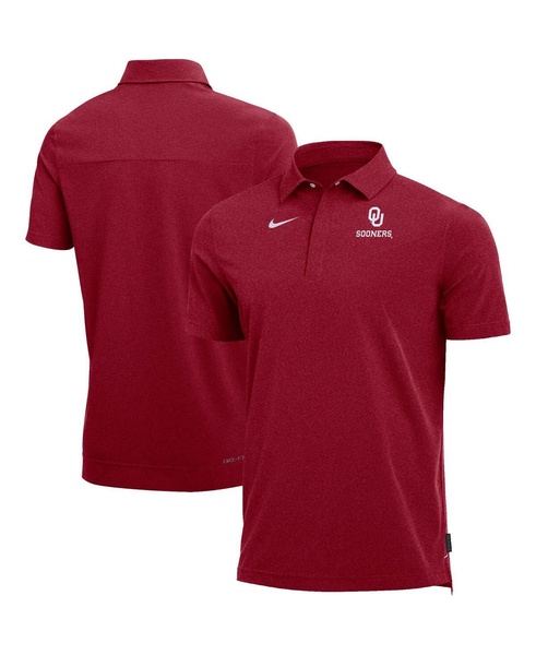 Men's Heathered Crimson Oklahoma Sooners 2022 Coach Performance Polo Shirt