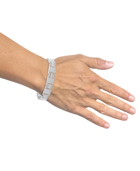 Men's Diamond Pavé Square Link Bracelet (6-1/2 ct. t.w.) in 10k White Gold